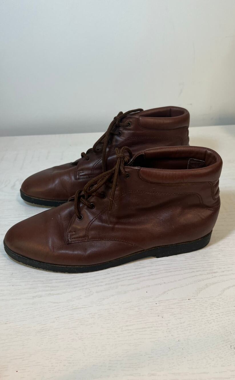 Vintage Danexx Austin Brown Leather Comfort Ankle Boots sze 6